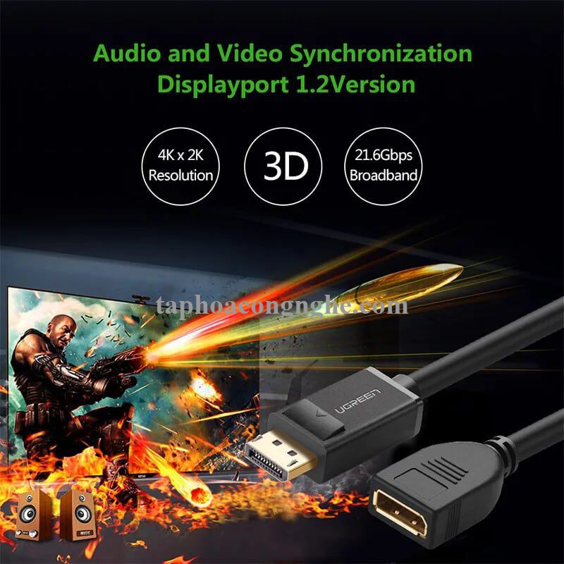 Ugreen 20407 25cm DP male to female extension cable cáp 20407 30020407